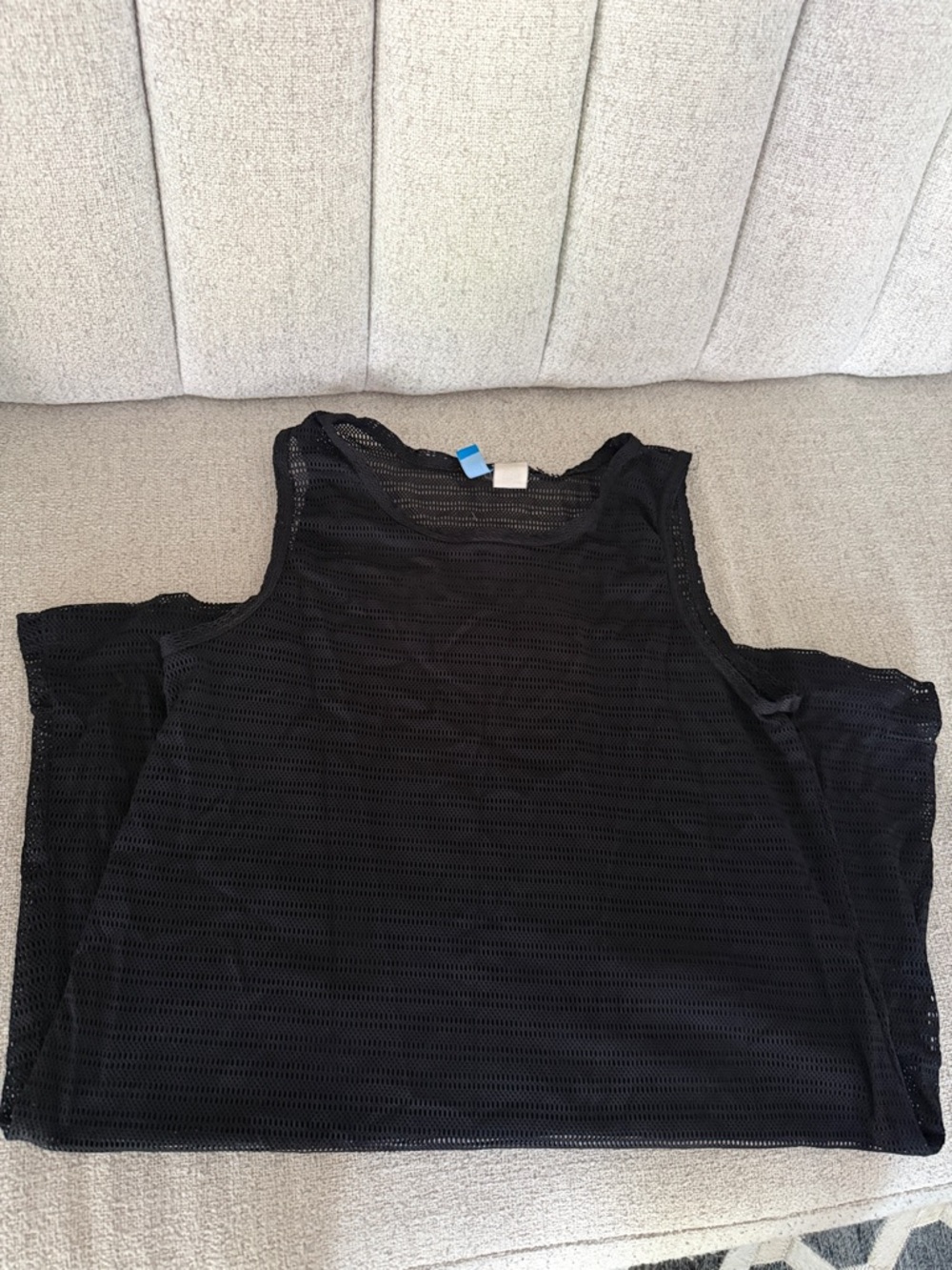 Mesh Tank Swim Coverup - Black